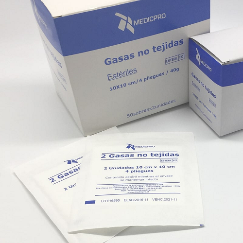 APOSITO GASA NO TEJIDA ESTERIL 10X10 CJ. X 25 UND — MEDICPRO (ECT50128)