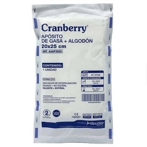 APOSITO GASA NO TEJIDO 20X25CM PQ.10 — Cranberry (ECT50131)