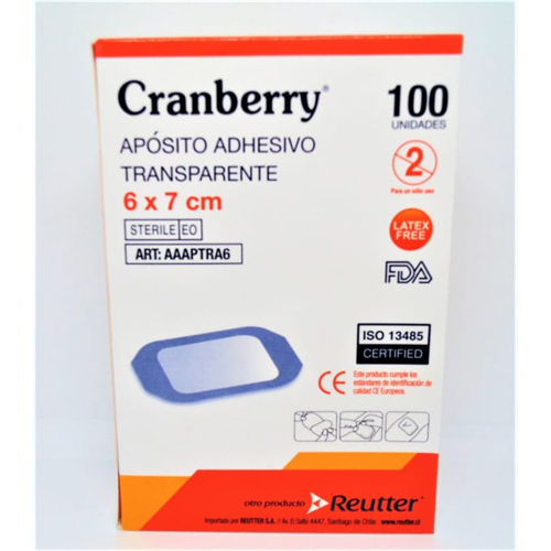 APOSITO TRANSP. ESTERIL CRANBERRY 6X7CM CJ. X 100 UND. — GenÃ©rico (ECT97435)