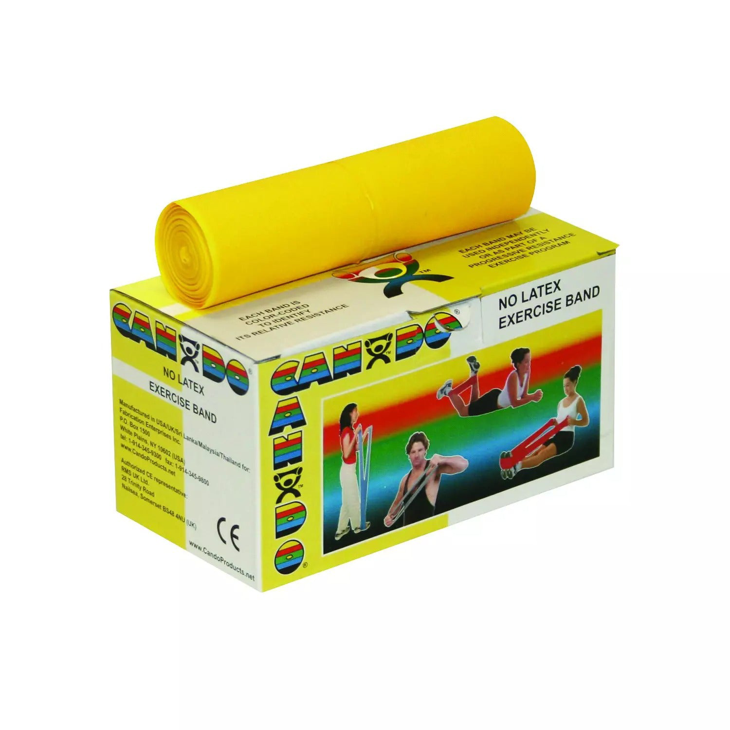 Banda elástica Cando® Libre de Latex Amarillo Resistencia Extra Baja 5.48 mts — Cando® (ECT97015)