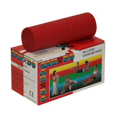 Banda elástica Cando® Libre de Latex Rojo Resistencia Baja 5.48 mts — Cando® (ECT97016)