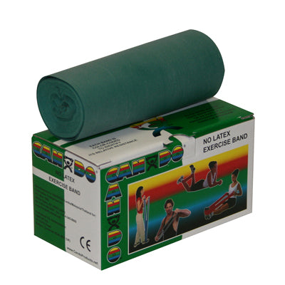 Banda elástica Cando® Libre de Latex Verde Resistencia media 5.48 mts — Cando® (ECT97017)