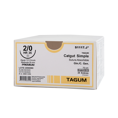 CATGUT SIMPLE 2 C/AGUJA HR35 70CM X24 — DROGUERIA HOFMAN (ECT50306)