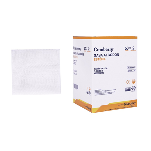 GASA ALGODON 7,5X7,5 ESTERIL X2UNID, CAJA X50 — REUTTER (ECT50445)