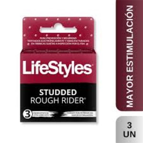 LIFESTYLES STUDDED - ROUGH RIDER ESTCH. X 3 UND. — LifeStyles (ECT50706)