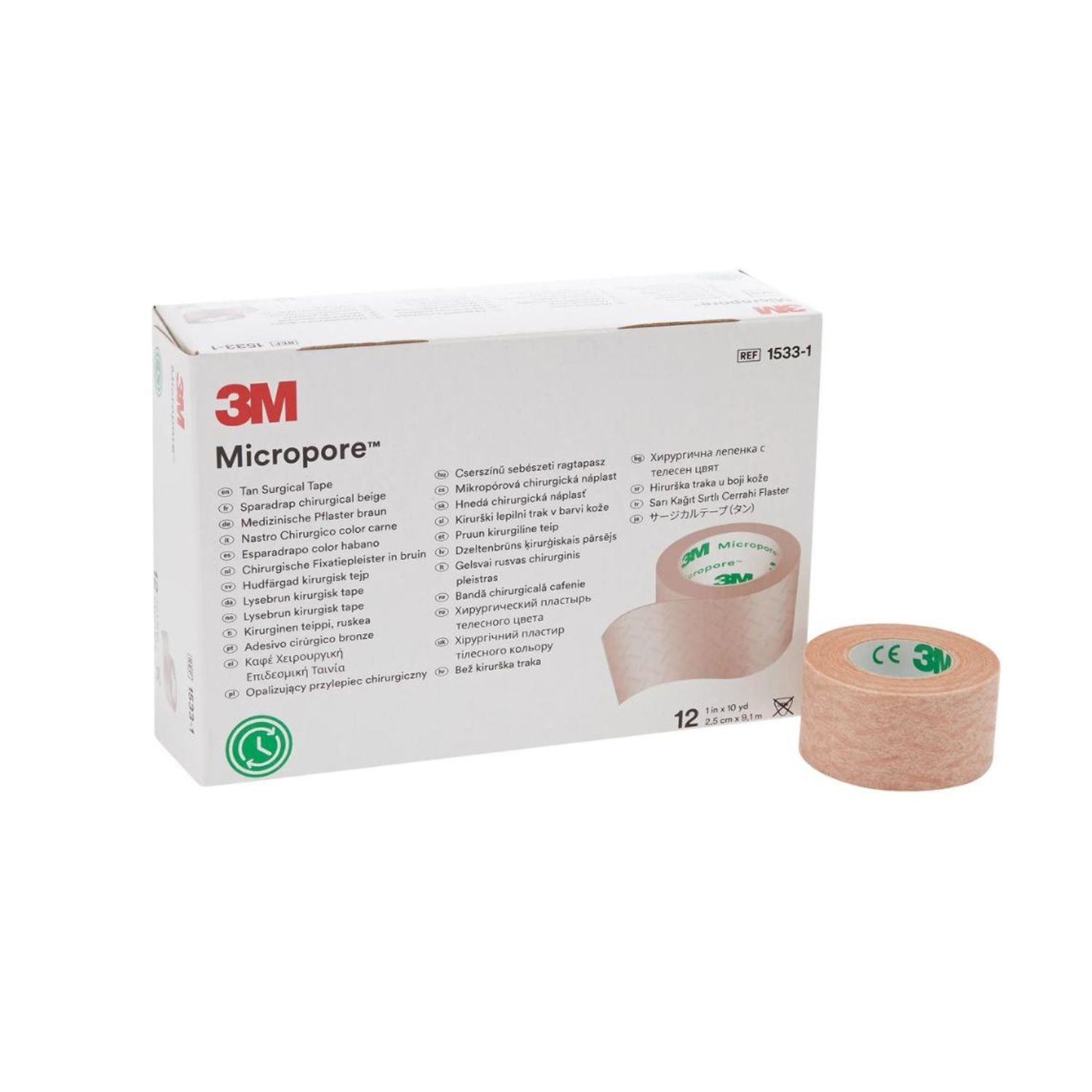 Micropore 3M (Sin Dispensador) 2,5 Cm X 9,1 M Piel 1533-1 x 12 unidades — 3M® (ECT97229)