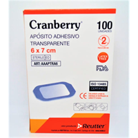 APOSITO TRANSP. ESTERIL CRANBERRY 6X7CM CJ. X 100 UND. — Cranberry (ECT97435)
