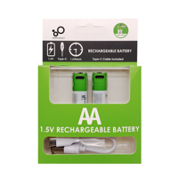 Pilas Recargable USB AA — Genérico (ECT97146)