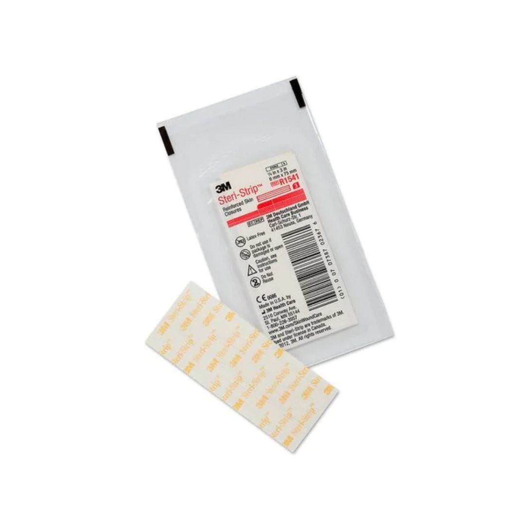 Steri Strip 3M R1541 Reforzado 3 suturas (sobre rojo) 6mm x 7,5cm 50 unidades — 3M® (ECT97266)