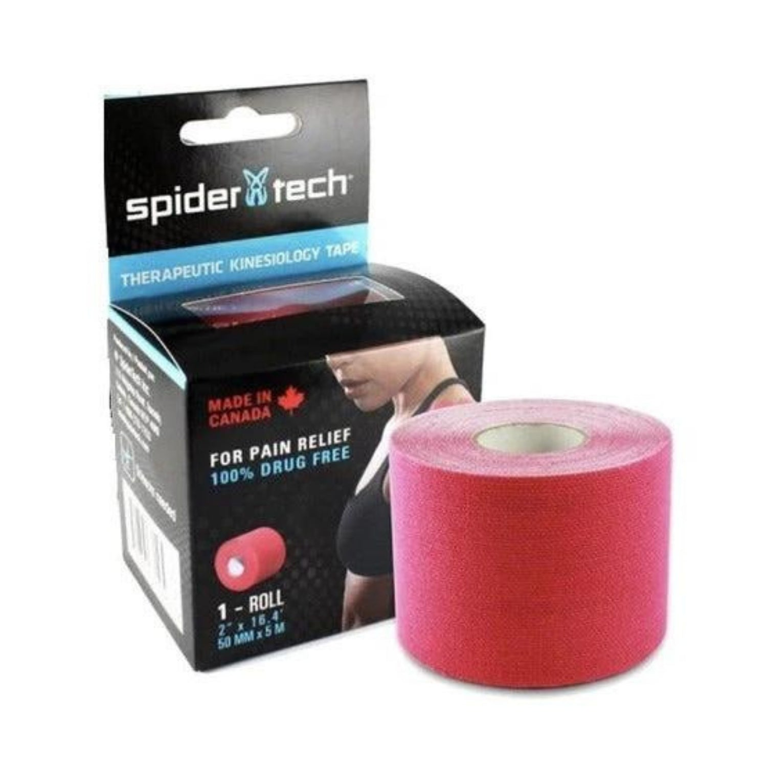 Tape Kinesiologico Spidertech Rosado (5 cm x 5 mts) — SPIDERTECH® (ECT97045)